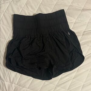 Black Women's High-Waisted free people movement  shorts